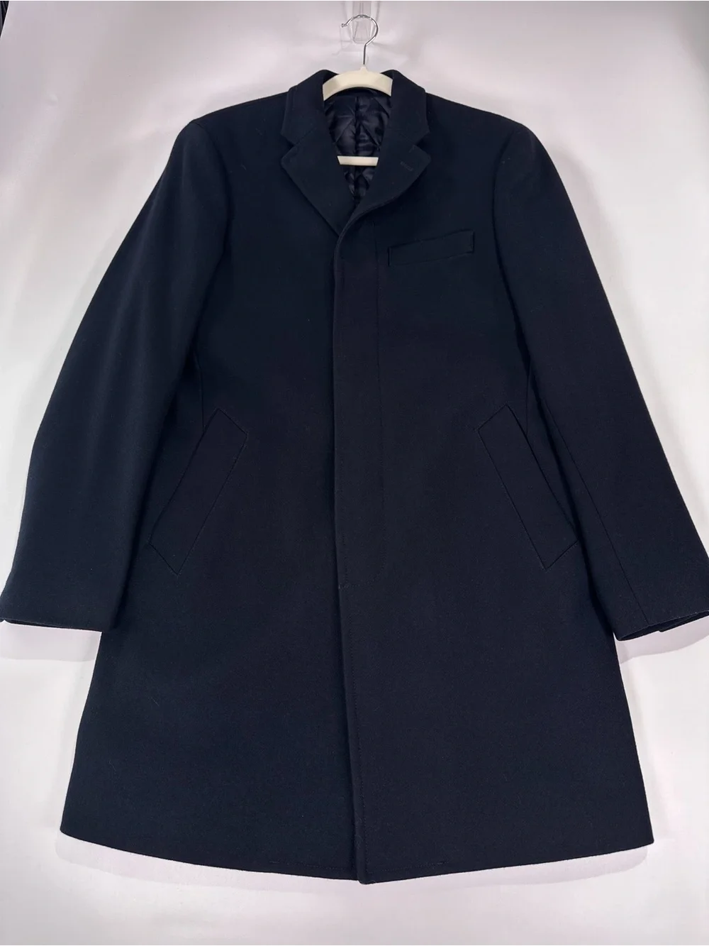 Banana Republic Nova Fides Italian Wool Cashmere Topcoat Navy M